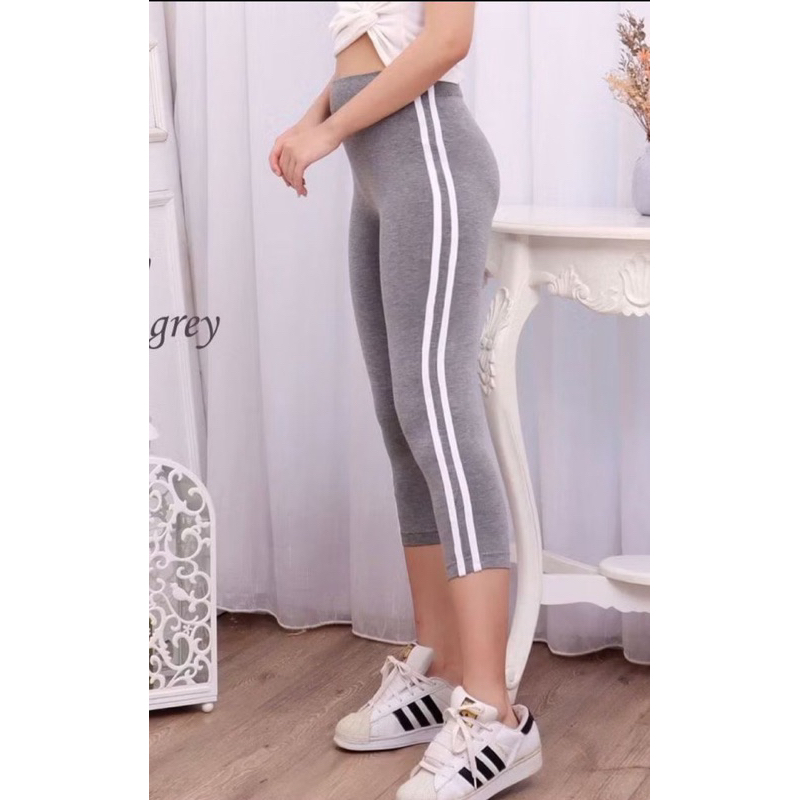 Legging import 7/8 List Samping / Legging Strip Samping Premium