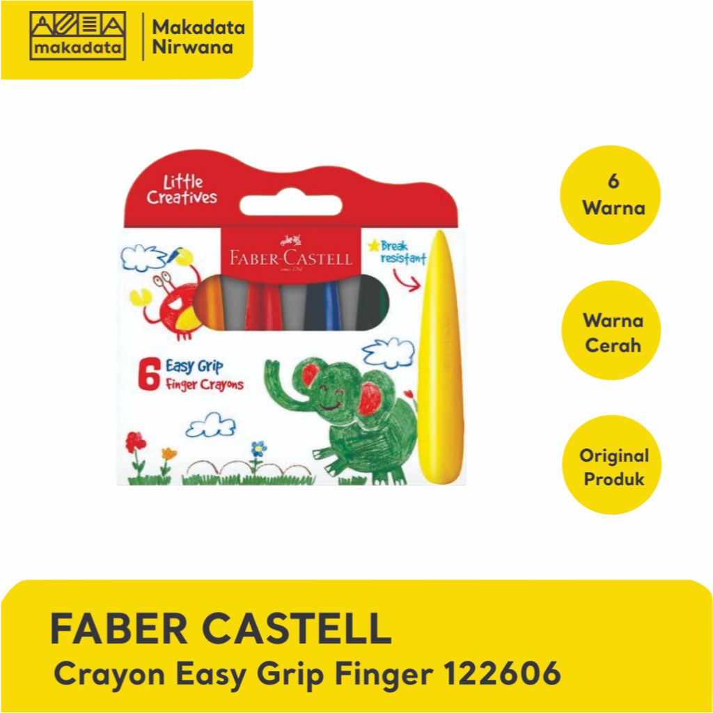 

FABER CASTELL CRAYON/KRAYON/OIL PASTEL 6 WARNA EASY GRIP FINGER 122606 (1 PCS)