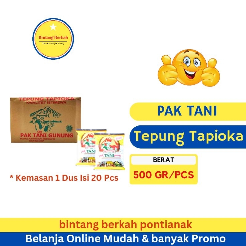 

Tepung Tapioka cap Pa Tani Gunung 500 gram - DUS isi 20 BKS