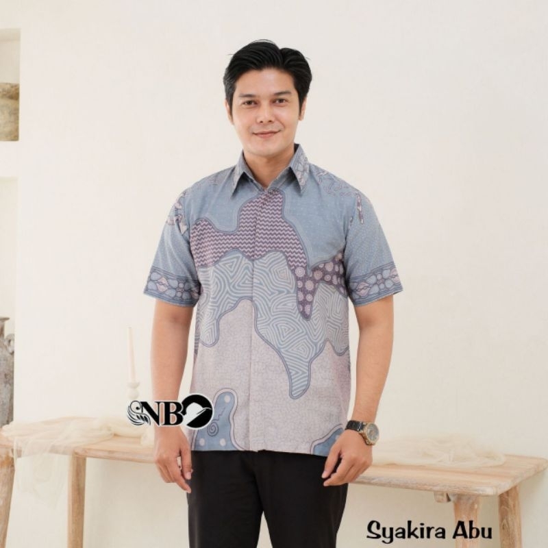 BATIK KAFA Kemeja Pria Batik Lengan Pendek Seragam Batik Atasan Cowok Kemeja Premium Motif Terbaru M