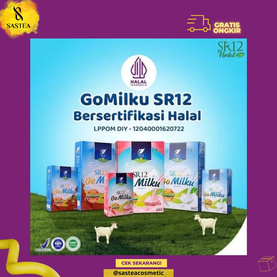 

Susu Kambing Gomilku Etawa SR12 600gr & 200gr / Susu Kambing Putih / Susu Kambing Coklat / Susu Kambing Strawberry