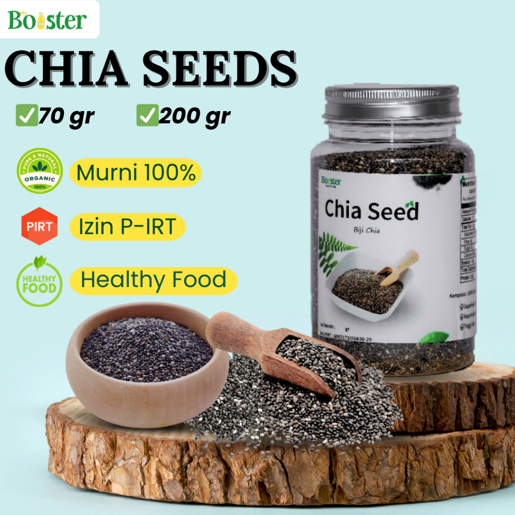 

MYBOOSTER CHIA SEED ORGANIK BLACK CHIA SEED PREMIUM 70GR 200GR BIJI CHIASEED MURNI DIET REMPAH