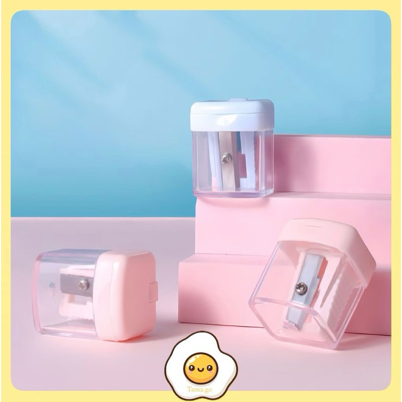 

Rautan Serutan Pensil Putar Pastel Sharpener Dengan Penutup / Rautan Morandi Warna Pastel