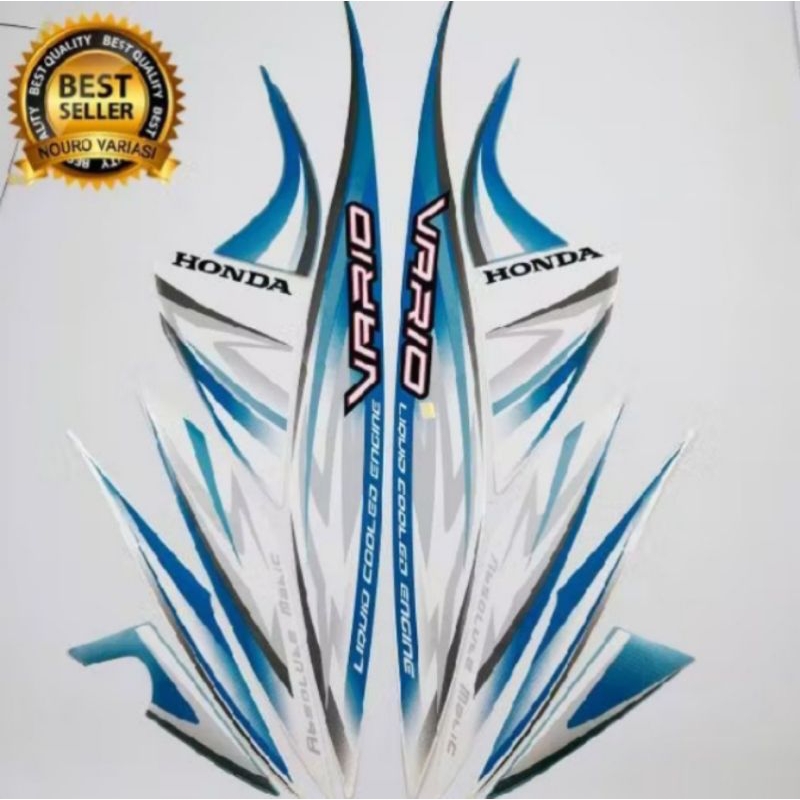Stiker Body Honda Vario 110 Karbu Putih Biru