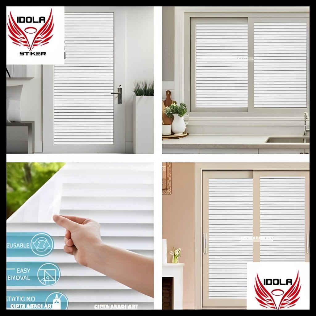 Sticker Kaca -Kaca Film - Sandblast Sunblast Sanblast kaca motif garis garis