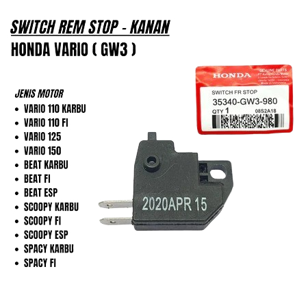 SWITCH REM KANAN DEPAN VARIO 110 VARIO 125 GW3 BERKUALITAS ORIGINAL