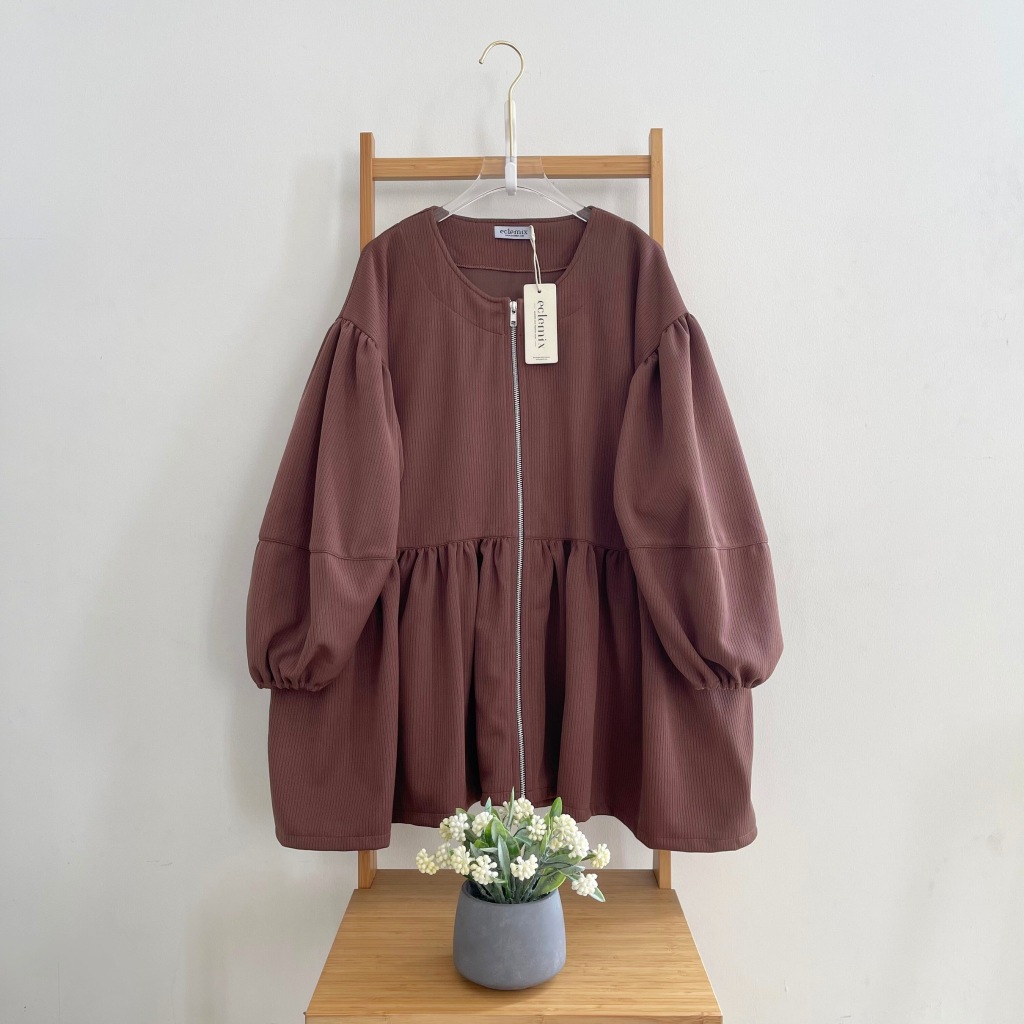Eclemix Atasan Wanita Resleting Depan | Jacket Jessi | Jaket Panjang