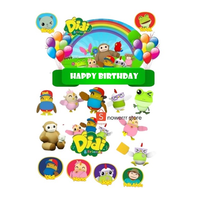 Topper Cake Tema Didi And Friends Custom/Topper ULTAH DIDI AND FRIENDS
