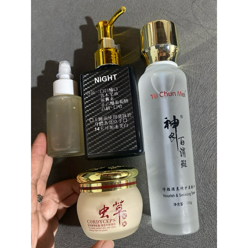 yu chun mei cordycep krim malam.serum gold 60ml.toner platinum.hb booster whitening malam