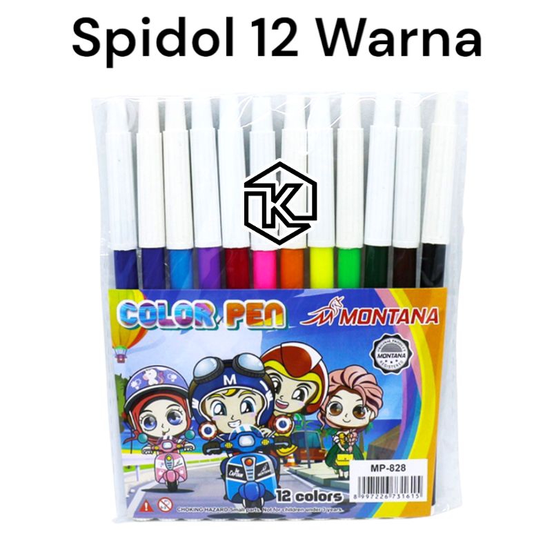 

Spidol 12 Warna Montana MP-828 / Color Pen / Mewarnai / Menggambar / Alat Tulis