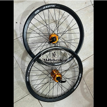 WHEEL SET SEPEDA 20 INCH EXOTIC DOUBLE WALL 32 HOLE HUB PACIFIC QR