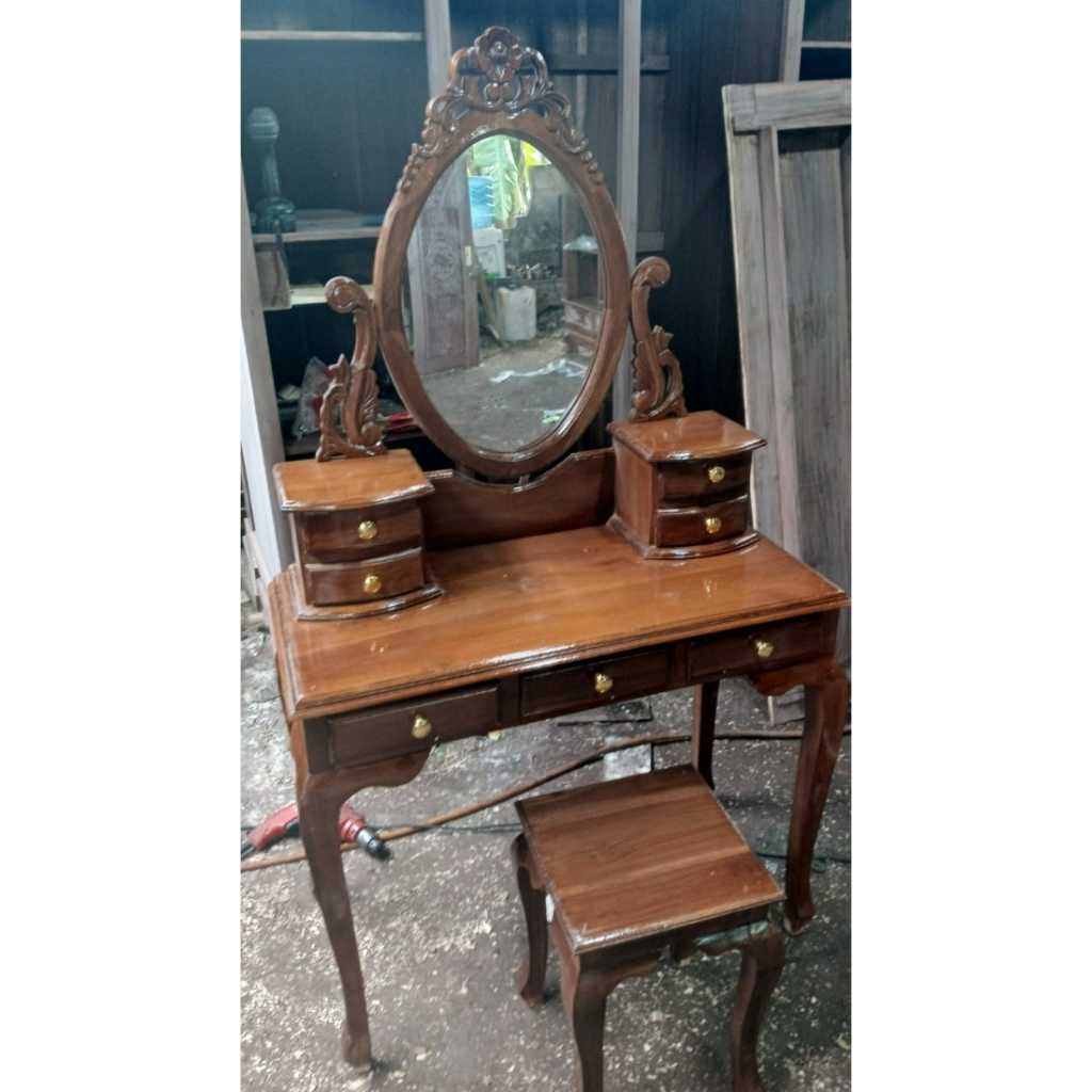 meja rias kartini ful kayu asli jati