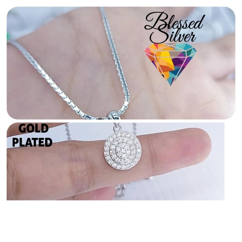KALUNG PERAK ASLI 925  LAPIS EMAS MODEL ETALASE KOIN