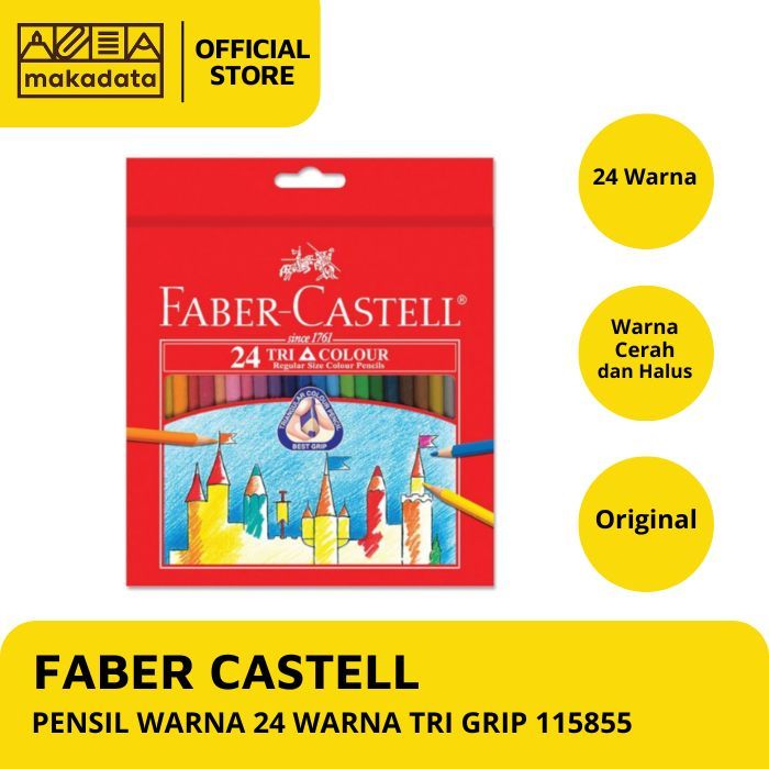 

COLOUR PENCIL / PENSIL WARNA FABER CASTELL 24 WARNA TRI GRIP 115855 MURAH