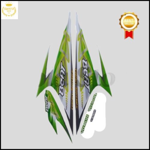 Sticker Striping Motor Honda Beat Karbu 2012 Hijau list body motor beat Karbu 2012