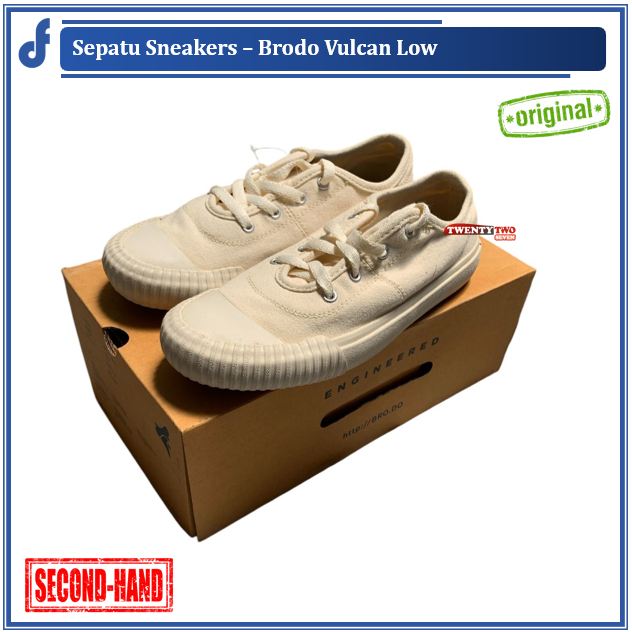 Sepatu Sneakers Brodo Vulcan White Low