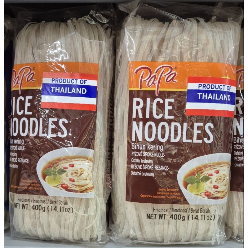 

Bihun Beras Kering Pipih Thailand PAPA Rice Noodle Folded Type 400g - HK