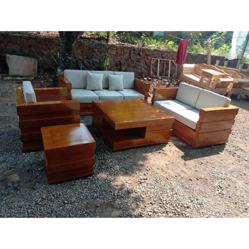 Kursi Tamu Box Busa Kayu Jati