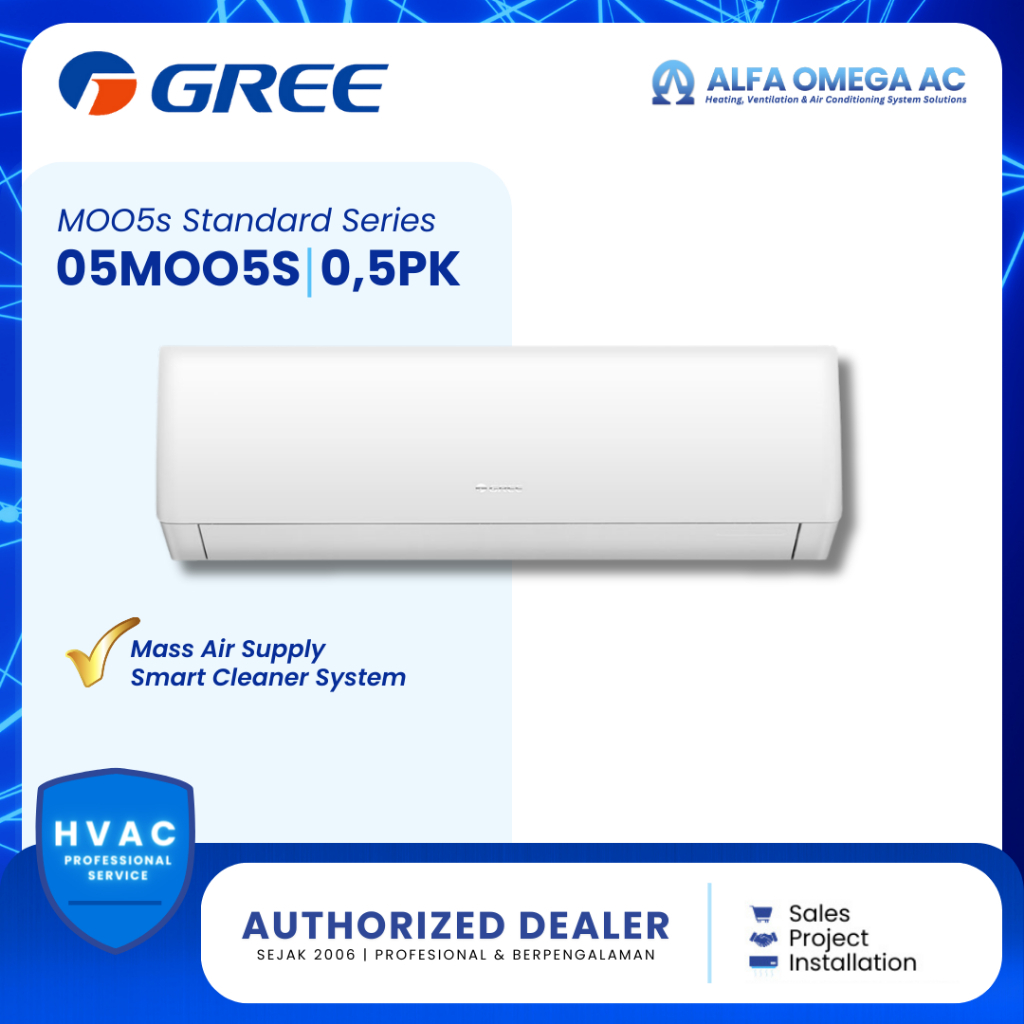 AC GREE SPLIT STANDARD 1/2 PK GWC-05MOO5S/A | AC GREE SPLIT 1/2 PK STANDARD 05MOO5S/A | AC GREE 1/2 