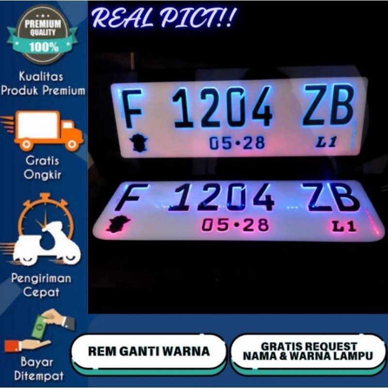 Plat Nomor Mobil Nyala Timbul PNP