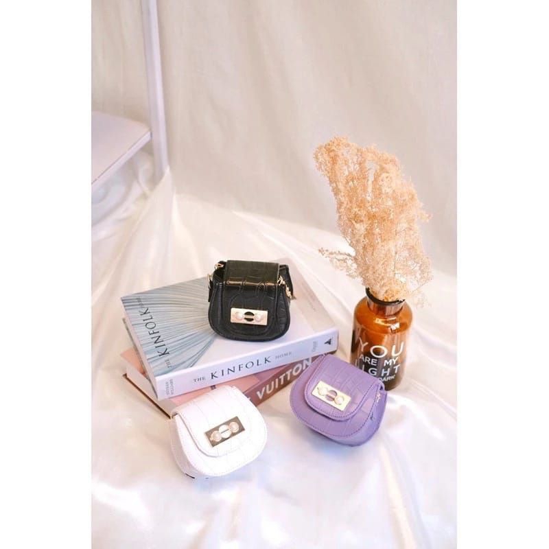 tas selempang mini croco mutiara