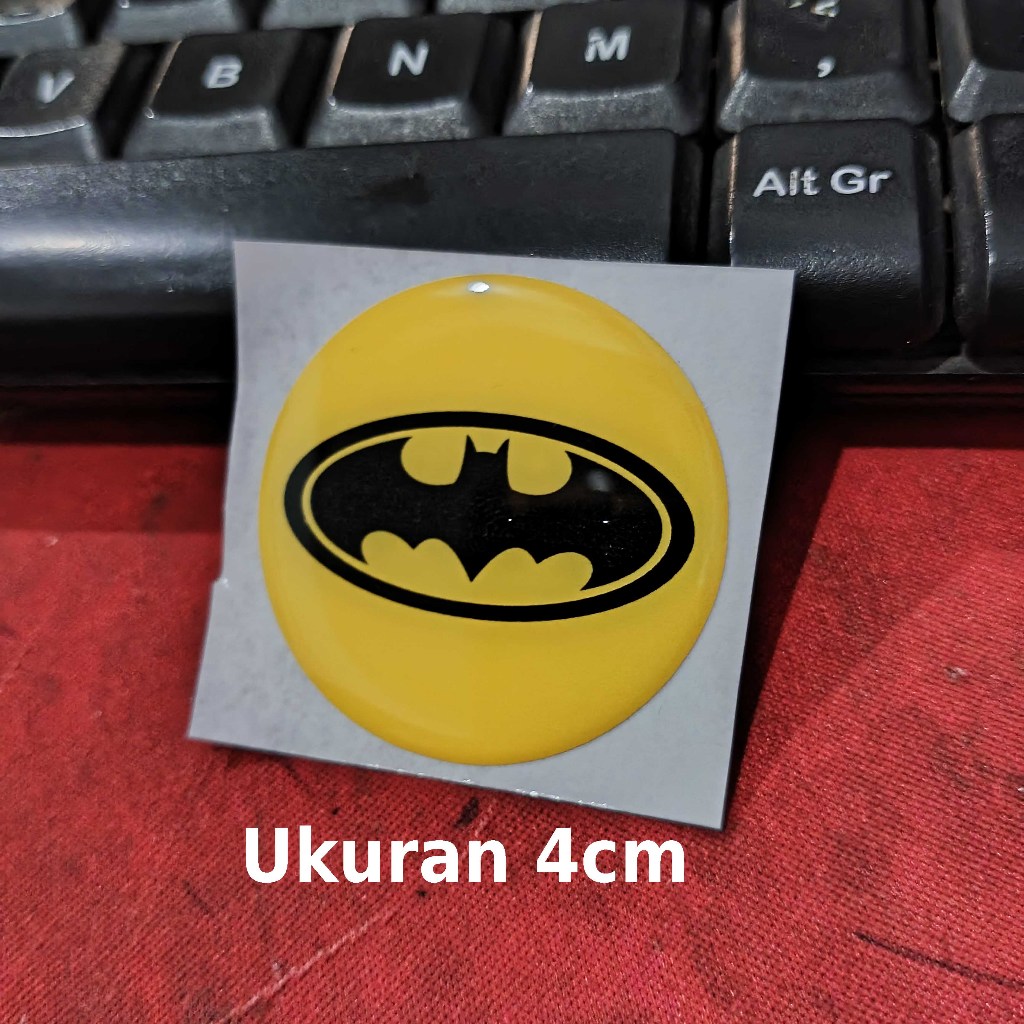 

Sticker Timbul Resin BATMAN Stiker Lycal Lentur 3D Logo Superhero Kecil Satuan