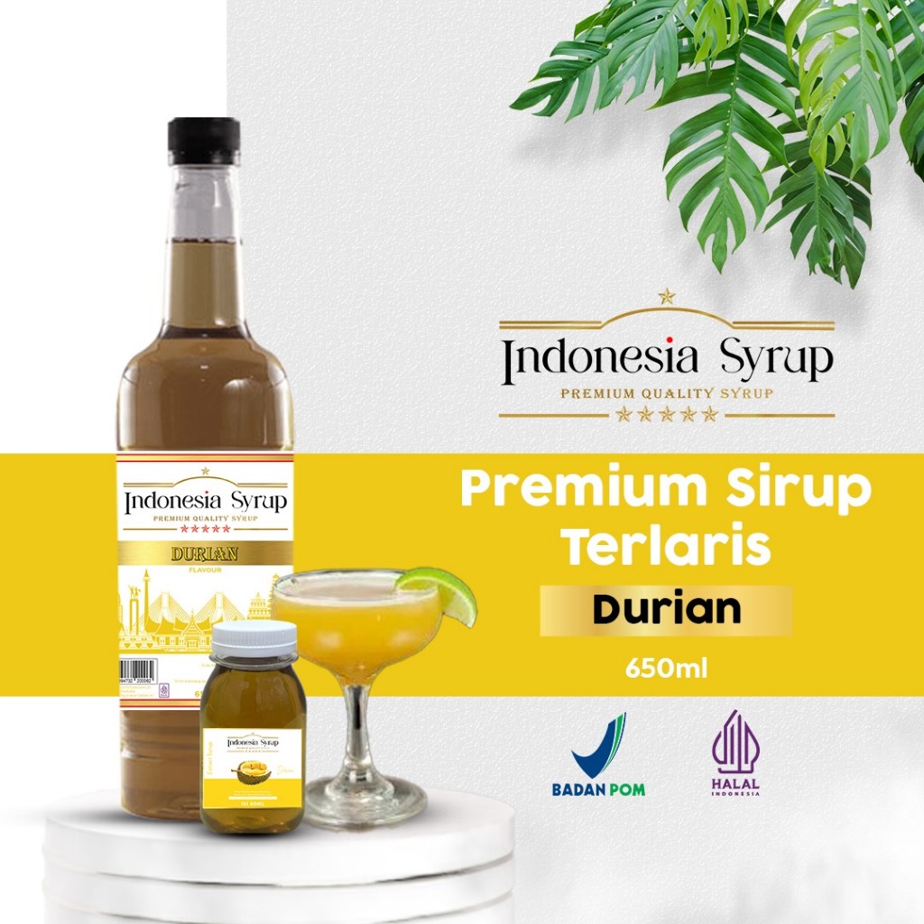 

Sirup Premium Rasa Durian / Duren Minuman Sirop Flavoured Syrup Halal BPOM 650 ml Indonesia Syrup Omura Powder