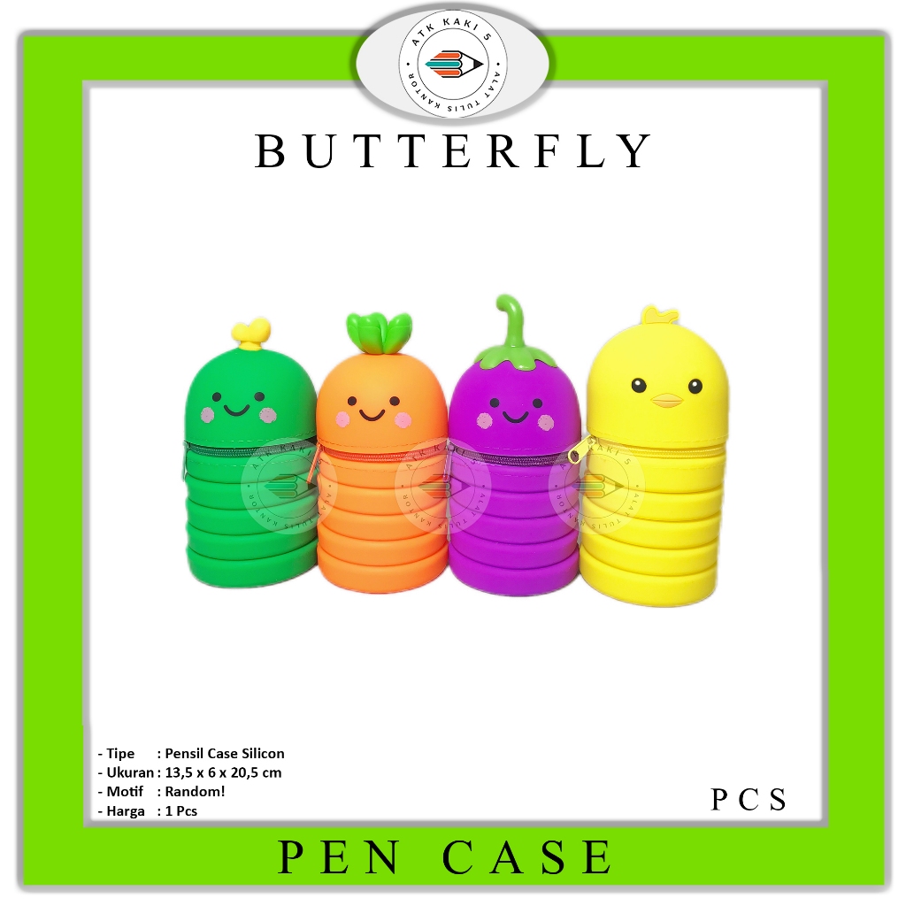 

BUTTERFLY - Pencil Case Silikon Lucu RANDOM - Pcs