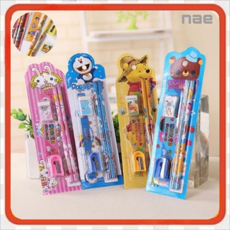 

Pensil Karakter Menarik 5in1 Penggaris Penghapus Oyotan