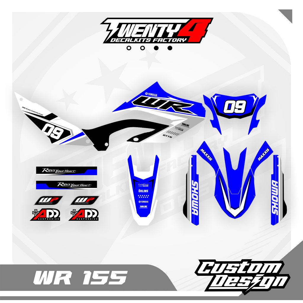 Decal wr 155 supermoto biru kombinasi abu - decal custom yamaha wr 155