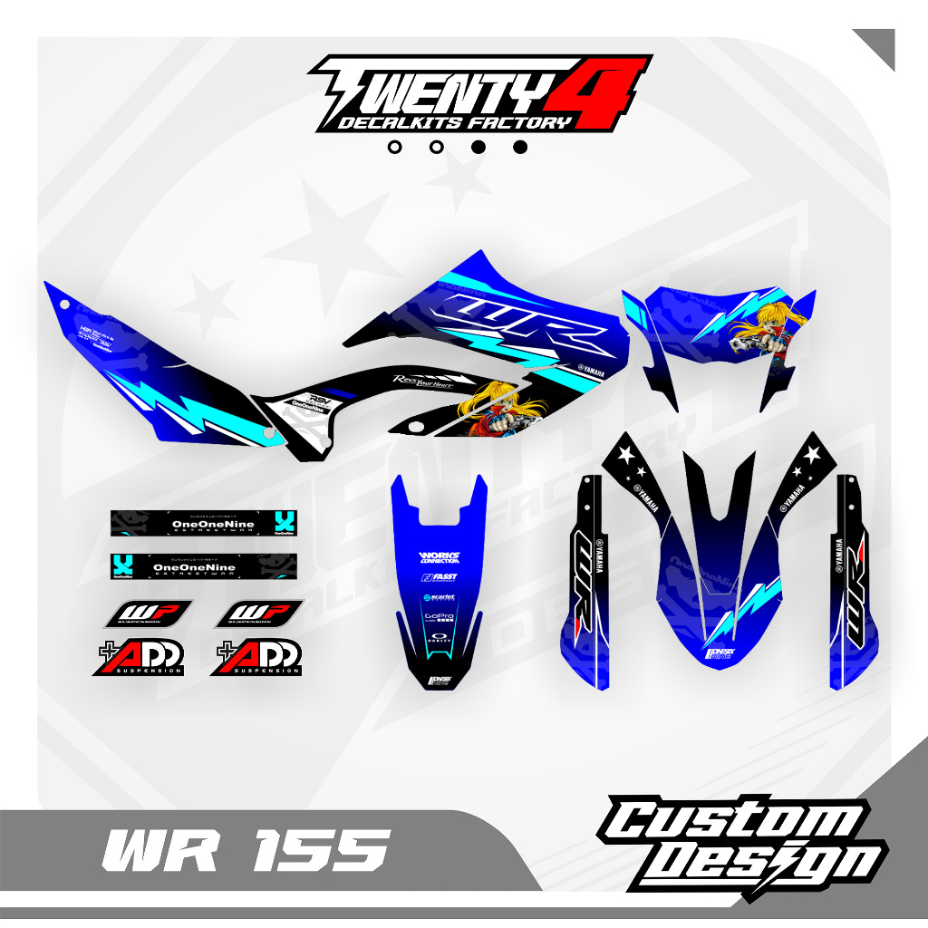 Decal Custom Yamaha Wr 155 - Decal premium wr 155 hitam biru