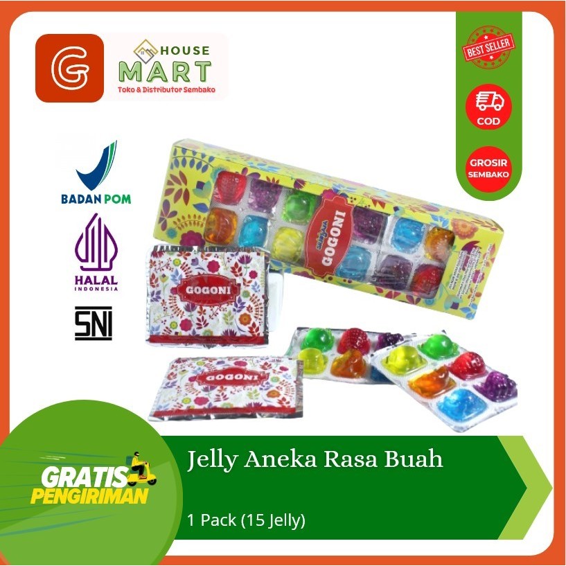 

[Grosir Warung] Gogoni Jelly Aneka Rasa Buah - Jajanan Anak Sriwijaya Snack Agar-Ager Mini Snack Manis Anak