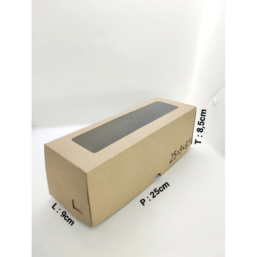 

10Pcs Box Kraft Mika 25x9x8,5 cm Laminasi Box kue Lapis