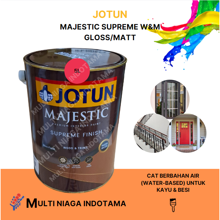 JOTUN MAJESTIC SUPREME W&M GLOSS/SMATT (5L/7KG) / CAT AIR KHUSUS KAYU & BESI (ANTI KARAT) / INTERIOR