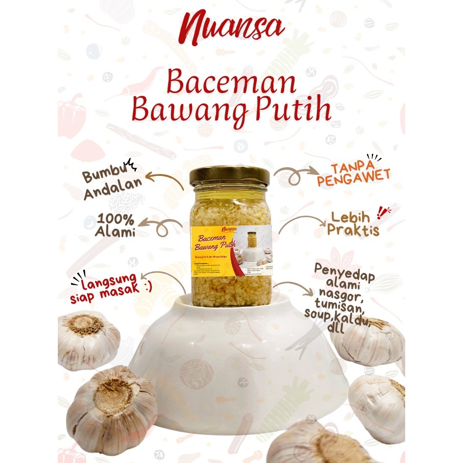 

Bawang Putih Cincang | Kemasan Jar Kaca | 100% Alami