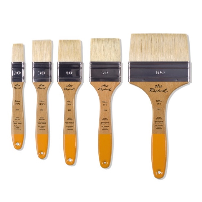 

ART D7M3 Raphael 293 Flat Oleo Spalter White Bristle Brush