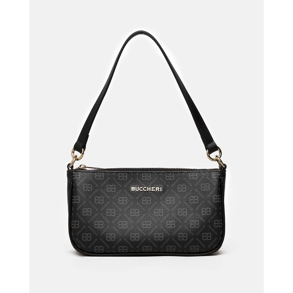 BUCCHERI CORA Tas Bahu Wanita Casual Monogram-NB5031-black&brown