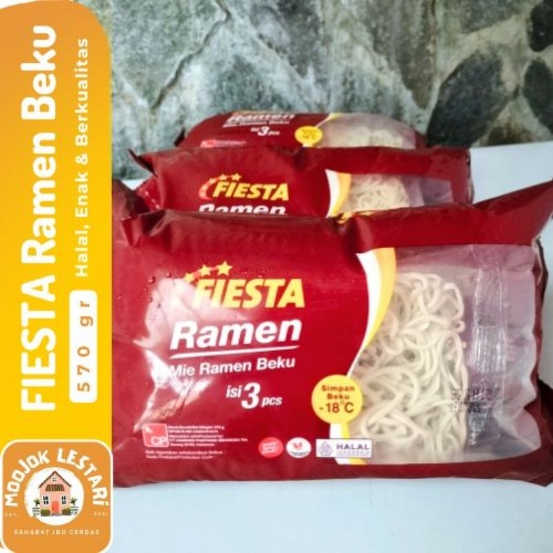 

FIESTA Ramen Beku 570gr Isi 3 Halal Kenyal Lembut Enak Mie Jepang