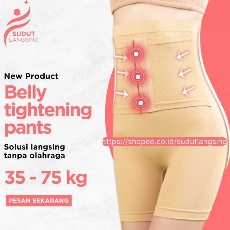 KODE F62L Korset Celana Pelangsing Pengecil Perut Buncit Wanita Jumbo SEPAHA KANCING MAGNET Corset C