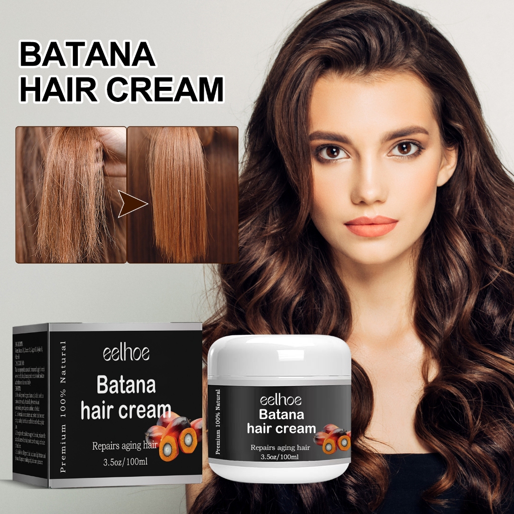 EELHOE Batana Oil 100ml Batana Hair Cream 100% Batana Oil Anti Botak Hair Growth Batana Hair Mask