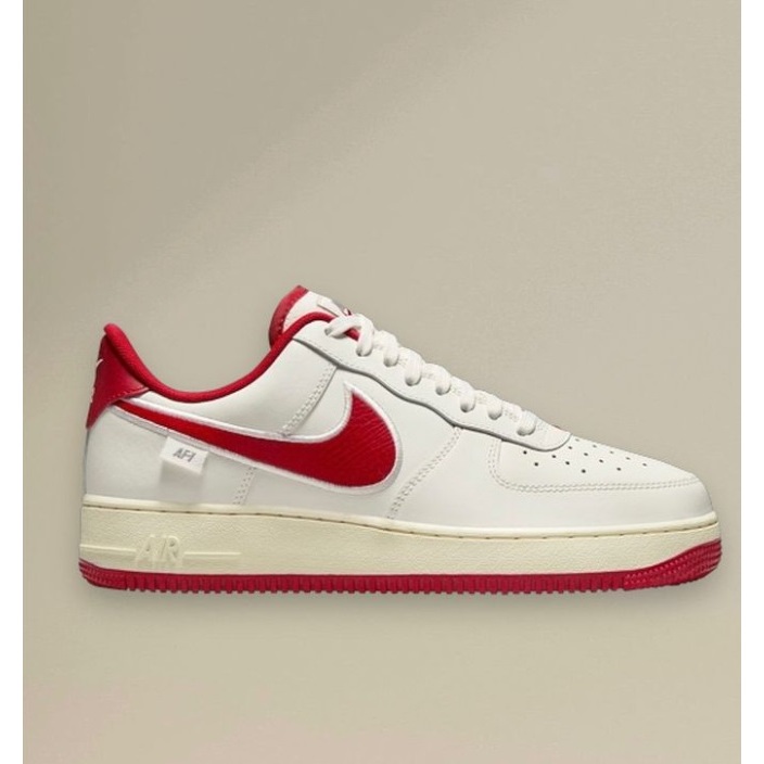 Nike Air Force 1 '07 Sail Gym red 100% Original BNIB(sepatu baru dalam box)