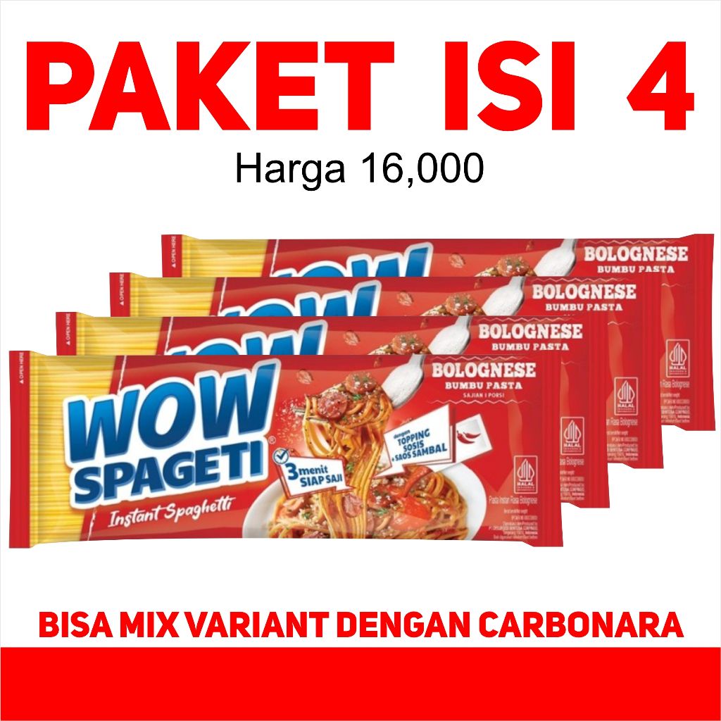 

[ PAKET ISI 4 ] WOW SPAGETI BOLOGNESE 84 GR | PROMO | MURAH | SAMYANG | BERKUALITAS | SEHAT | ENAK | HIGH QUALITY | EXCLUSIVE | NOODLES | NOODLE | KOREA | IMPORT