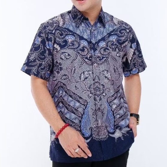 batik tulis bahan Kemeja Batik Tulis Lengan Pendek Bahan Dobby dengan Furing untuk Pria dan Wanita b