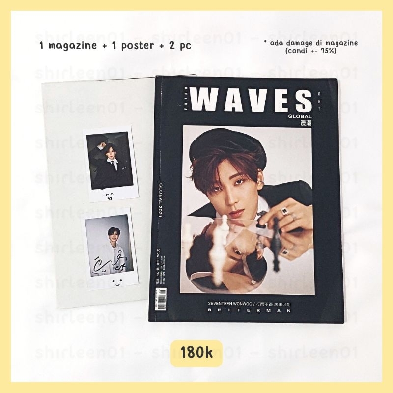 [booked] SEVENTEEN MAGAZINE WAVES CHINA WONWOO POLAROID PC PHOTOBOOK POSTER MAJALAH