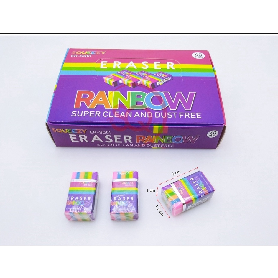 

HJ6 Penghapus Pensil Squeezy Rainbow isi 4 Pcs Box