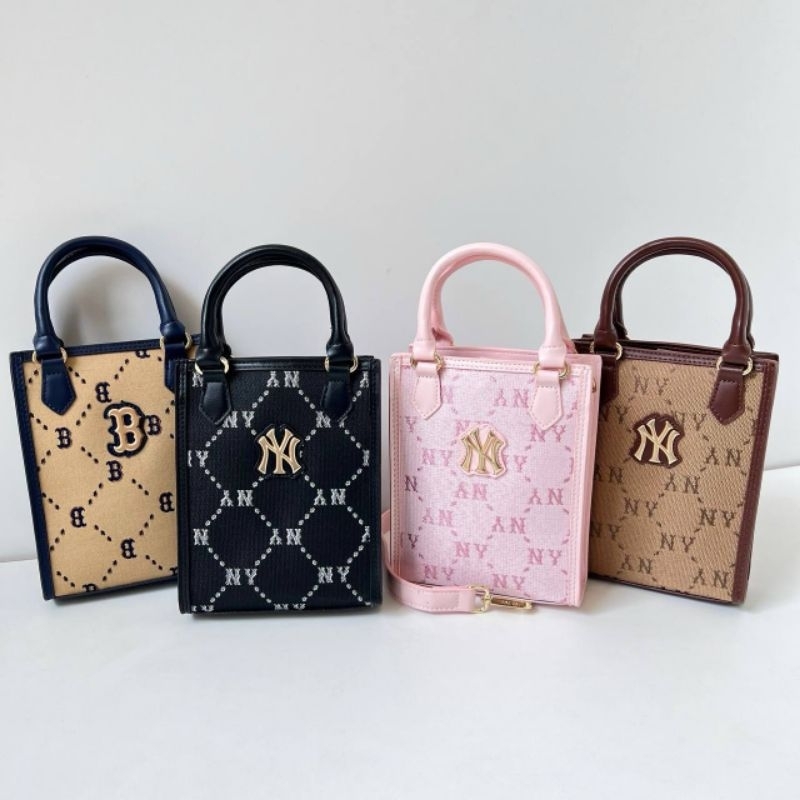 Tas ny mlb selempang jinjing hitam coklat pink