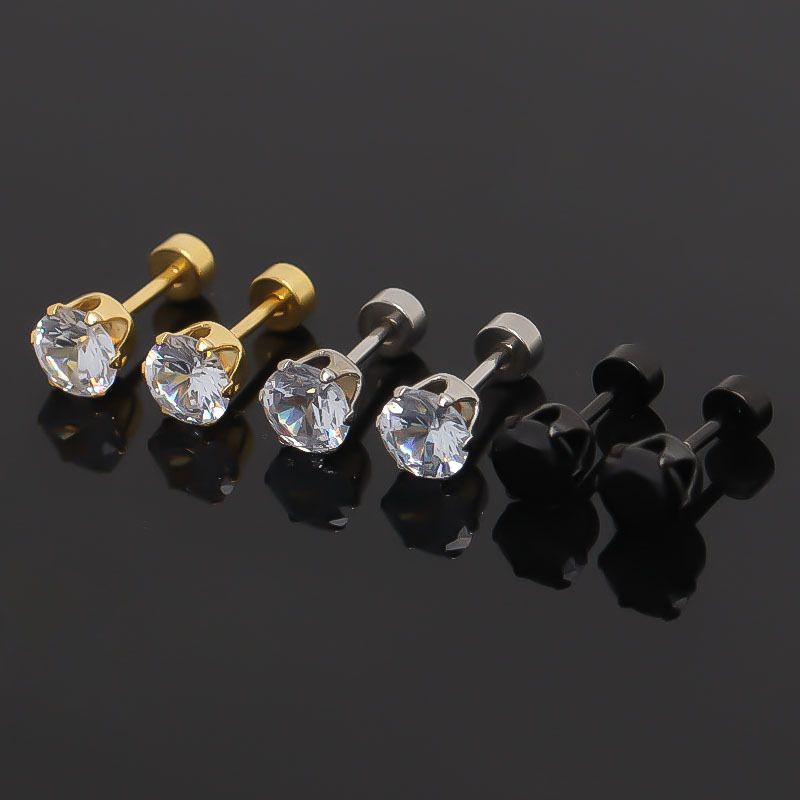 anting permata pria wanita anti karat titanium keren