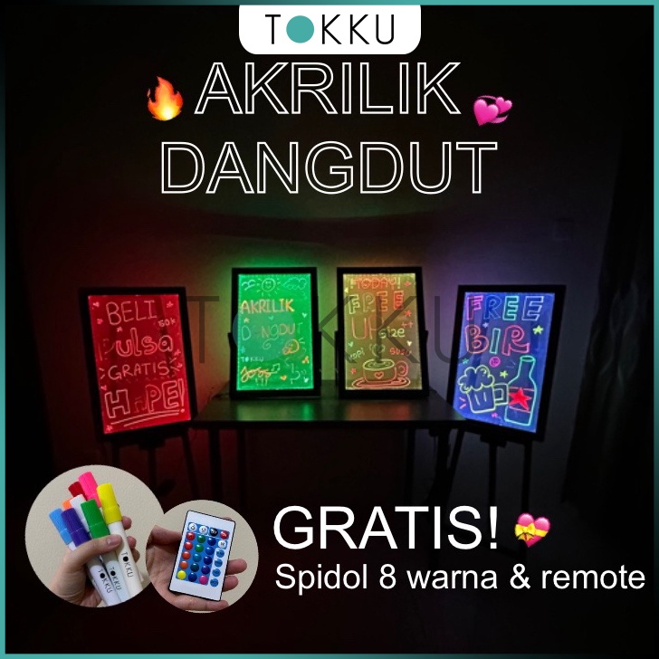 

ART P3Z2 TOKKU Akrilik Dangdut LED 6cm x 4cm Papan Promosi LED Papan Tulis LED Papan Promo Custom