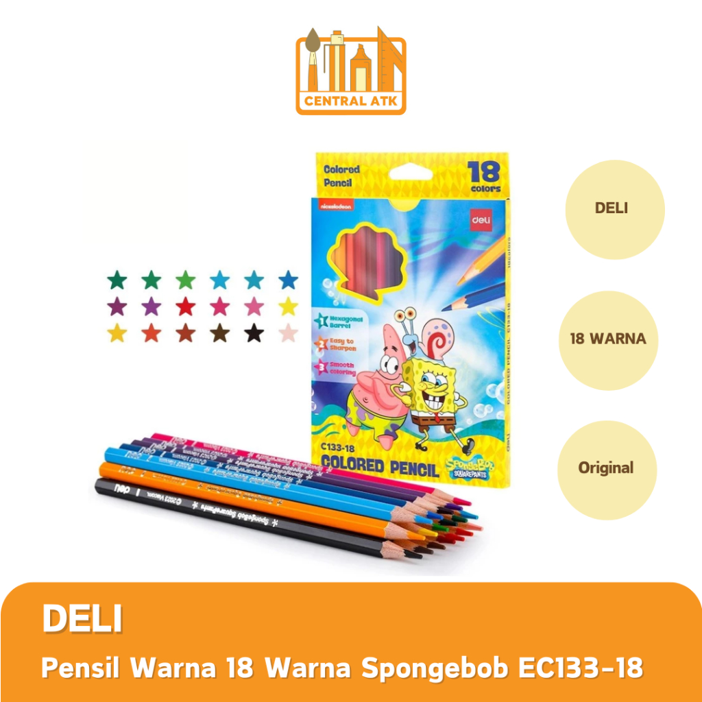 

PENSIL WARNA/ COLOUR PENCIL DELI SPONGEBOB 18 WARNA