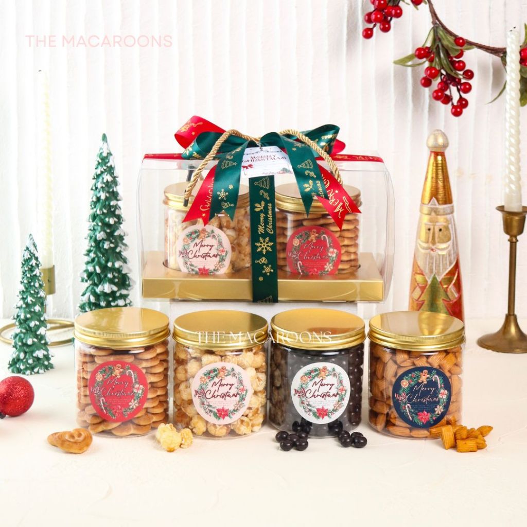 

Hampers Natal isi 3 Jar Kue Kering / Christmas Box Mika Souvenir Parcel Cookies Chocolate